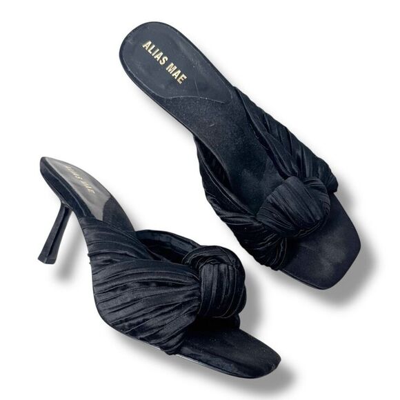 ALIAS MAE Women’s Elegant Black- Lia Knotted Heeled Sandals Size 40 - Picture 1 of 8